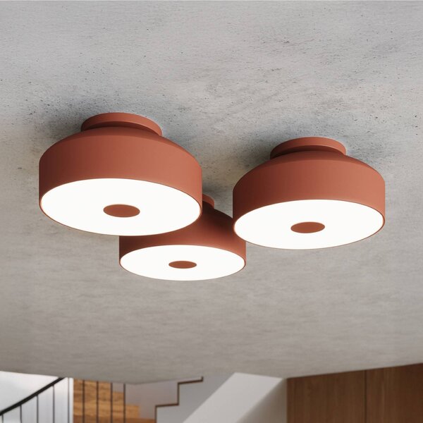 SOLLUX LIGHTING Stropní světlo CLARO, okrová, Ø 30 cm, kov, 4 x E27, stmívatelný, Hnědá / rez, Obývací pokoj / jídelna, kov