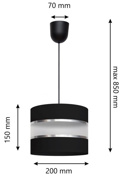 Lustr na lanku HELEN 1xE27/15W/230V černá