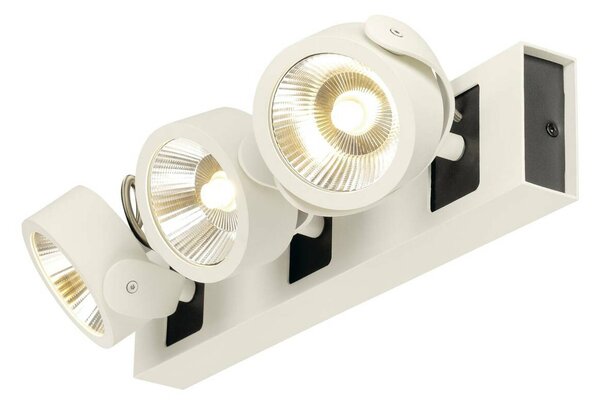 BIG WHITE SLV KALU, nástěnné a stropní svítidlo, tři žárovky, LED, 3000K, bílé/černé, 60° 1000132