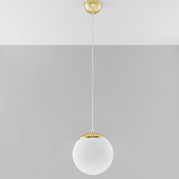 Sollux SL.0715 - Lustr na lanku TOYA 1xE27/60W/230V pr. 20 cm bílá/zlatá
