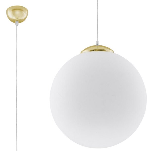 Sollux SL.0717 - Lustr na lanku TOYA 1xE27/60W/230V pr. 40 cm bílá/zlatá