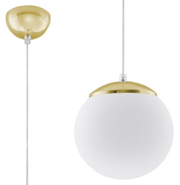 Sollux SL.0715 - Lustr na lanku TOYA 1xE27/60W/230V pr. 20 cm bílá/zlatá