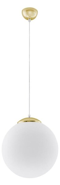 Sollux SL.0716 - Lustr na lanku TOYA 1xE27/60W/230V pr. 30 cm bílá/zlatá