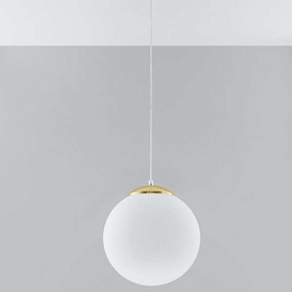 Sollux SL.0716 - Lustr na lanku TOYA 1xE27/60W/230V pr. 30 cm bílá/zlatá