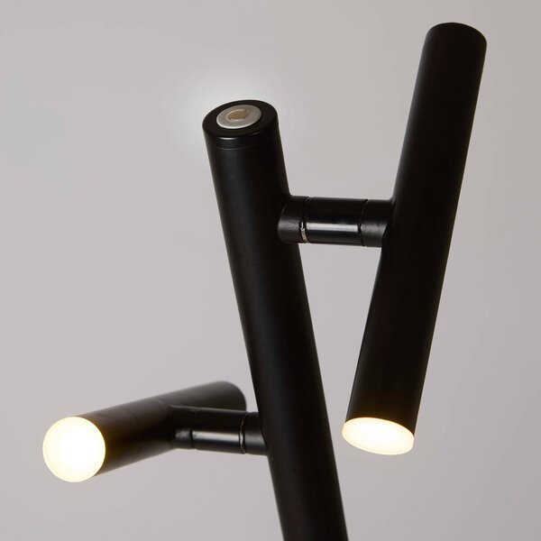 Searchlight LED stojací lampa na baterie 10460BK, černá, výška 127 cm, 2-flg., stmívatelný, Černá, Obývací pokoj / jídelna, kov, Moderní