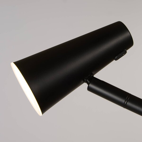 Searchlight LED stojací lampa na baterie 10450BK, černá, výška 151 cm, kov, stmívatelný, Černá, Obývací pokoj / jídelna, kov, Moderní