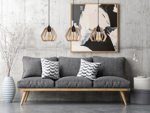 Lustr na lanku BERGO 3xE27/60W/230V černá
