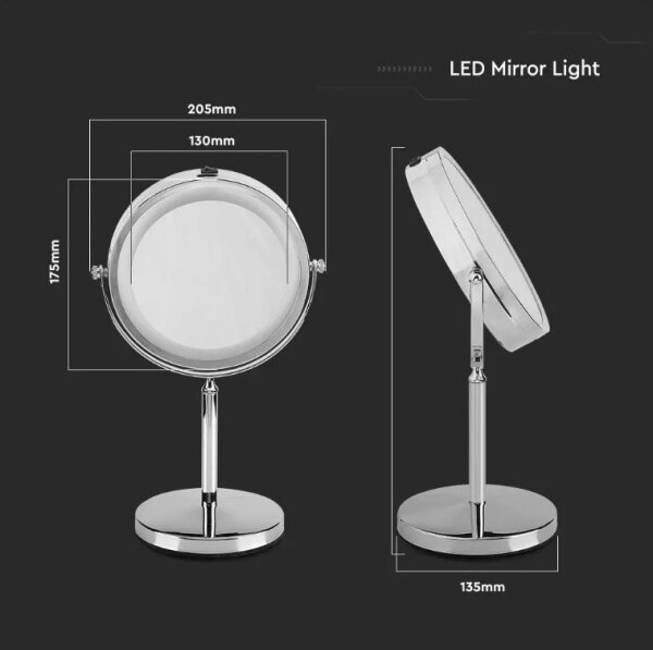 LED Kosmetické zrcátko LED/3W/6V 4xAA IP44