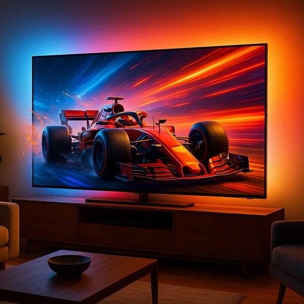 Calex Sada Smart HDMI Sync Box s LED páskem, 250 cm, RGBW, stmívatelný, Bílá / opál, Obývací pokoj / jídelna, Plast, Moderní