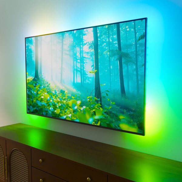 Calex Sada Smart HDMI Sync Box s LED páskem, 250 cm, RGBW, stmívatelný, Bílá / opál, Obývací pokoj / jídelna, Plast, Moderní