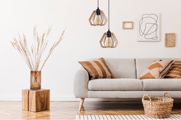 Lustr na lanku BERGO 2xE27/60W/230V černá