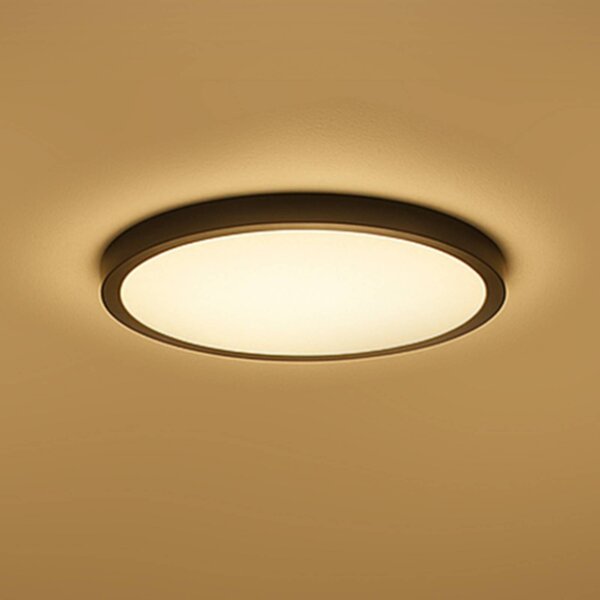 Calex Smart LED stropní svítidlo HALO Ø 30 cm černé IP54 RGB, stmívatelný, Černá, Obývací pokoj / jídelna, Plast, Moderní