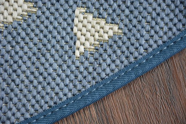 Balta Kulatý koberec Sisal FLAT 48715/591 modrý Rozměr: průměr 120 cm