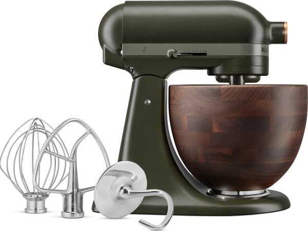 KitchenAid 5KSM180WSEEG Robot kuchyňský Artisan 180 Evergreen s dřevěnou mísou 4,7 l