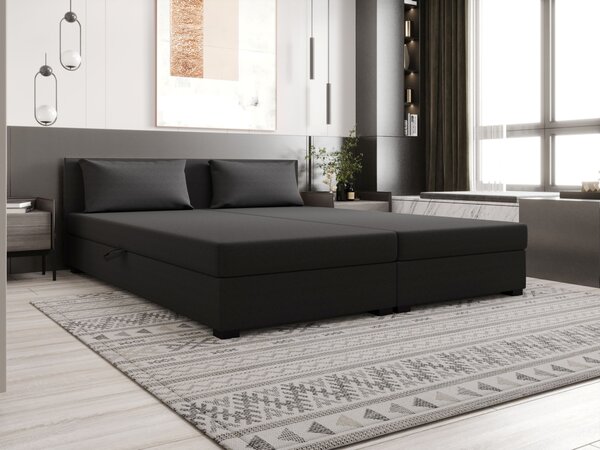 Kontinentální manželská postel 180x200 ROSIE 13 - tmavě šedá