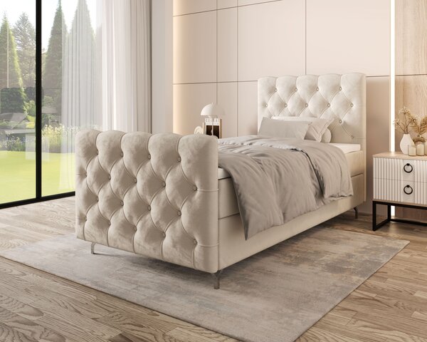 Čalouněná boxspringová postel 90x200 ADRIA PLUS 2 - béžová