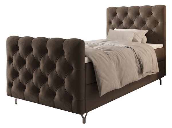 Čalouněná boxspringová postel 120x200 ADRIA PLUS 2 - hnědá