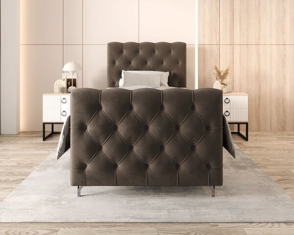 Čalouněná boxspringová postel 120x200 ADRIA PLUS 2 - hnědá