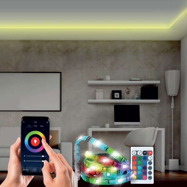 Solight WM57 - LED RGB Stmívatelný pásek LED/20W/230V 5m IP65 Tuya + DO