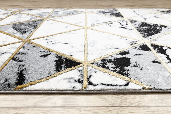 Makro Abra Běhoun EMERALD 1020 geometrický moderní krémový černý zlatý Šíře: 70 cm