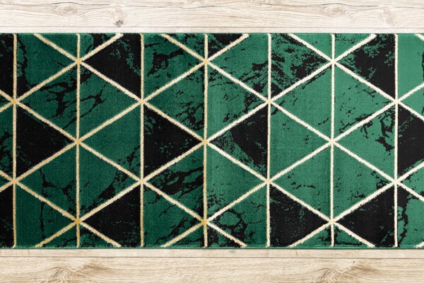 Makro Abra Běhoun EMERALD 1020 geometrický moderní zelený zlatý Šíře: 70 cm