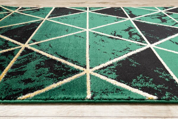 Makro Abra Běhoun EMERALD 1020 geometrický moderní zelený zlatý Šíře: 70 cm