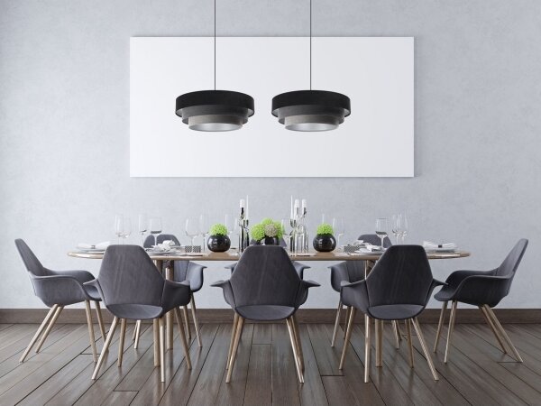Lustr na lanku TRINITI 1xE27/60W/230V černá/šedá