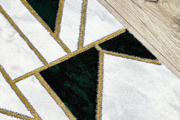 Makro Abra Běhoun EMERALD 1015 Geometrický moderní krémový zelený zlatý Šíře: 70 cm