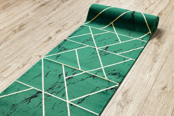 Makro Abra Běhoun EMERALD 1012 geometrický zelený zlatý Šíře: 80 cm