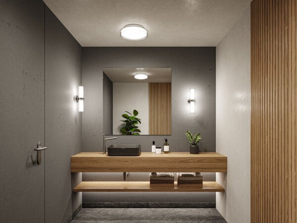 Paulmann 71075 Luena, koupelnové stropní svítidlo LED 16,5W 3000K, sklo/chrom, průměr 35cm, IP44