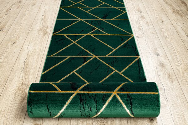 Makro Abra Běhoun EMERALD 1012 geometrický zelený zlatý Šíře: 80 cm