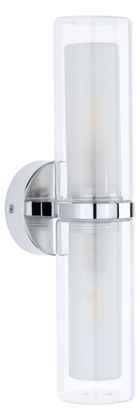 Paulmann 71077 Luena, koupelnové nástěnné svítidlo 2xE14 max.20W, sklo/chrom, výška 38cm, IP44