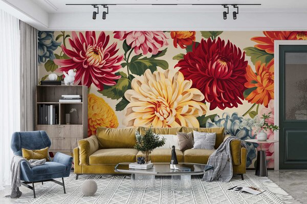 Fototapety Dahlia v barevném valčíku, Fototapety květiny, w05306 : uwalls.cz