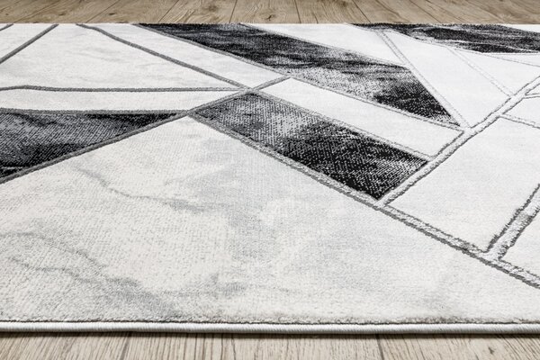 Makro Abra Běhoun EMERALD 81953 geometrický moderní krémový černý stříbrný Šíře: 70 cm