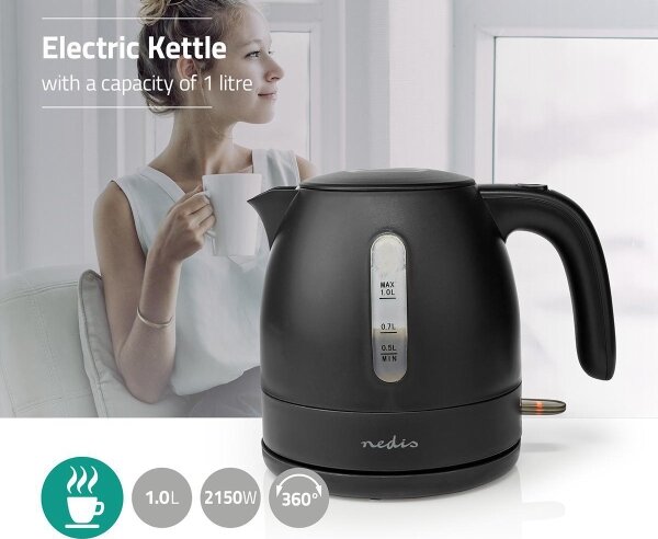 Nedis KAWK300EBK - Rychlovarná konvice 1 l 2150W/230V černá