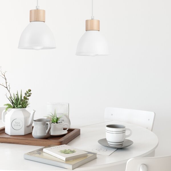 Lustr na lanku NICO 2xE27/60W/230V bílá