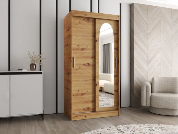Šatní skříň Kreloin 100, Barva: černá, Zásuvky: Ne 5903211417979