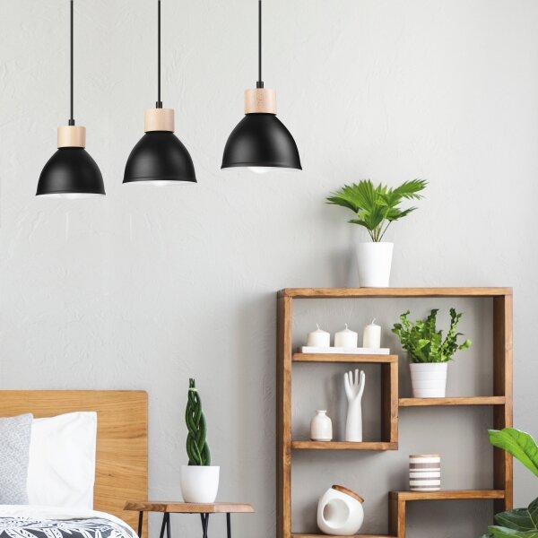 Lustr na lanku NICO 3xE27/60W/230V černá