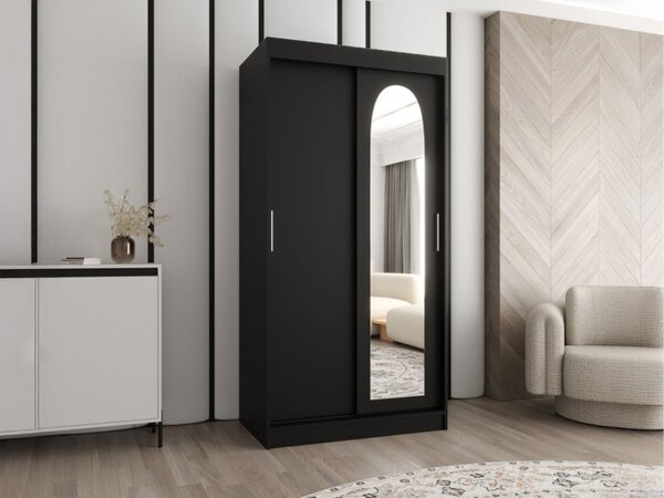 Šatní skříň Kreloin 100, Barva: černá, Zásuvky: Ne 5903211417979