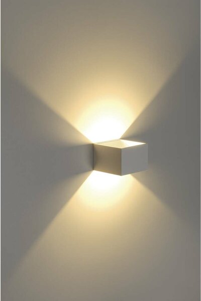 BIG WHITE SLV LOGS IN, nástěnné svítidlo, LED, 3000K, hranaté, bílé, vč. ovladače LED 151321