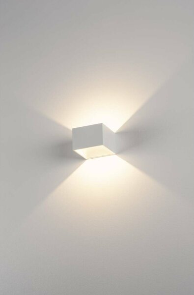 BIG WHITE SLV LOGS IN, nástěnné svítidlo, LED, 3000K, hranaté, bílé, vč. ovladače LED 151321