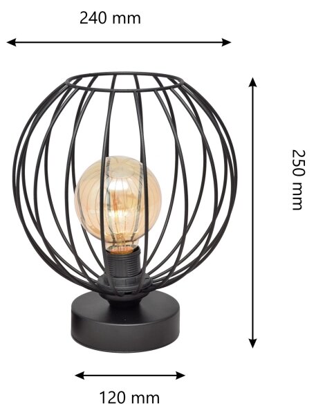 Stolní lampa MERCURE 1xE27/15W/230V černá