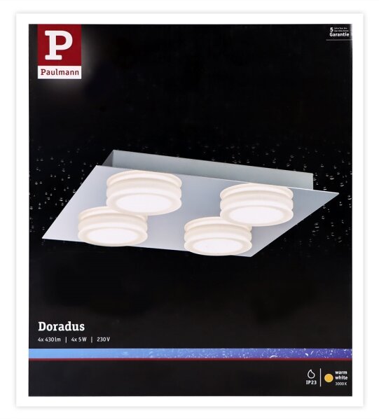 Paulmann 70875 - 4xLED/5W IP23 Koupelnové stropní svítidlo DORADUS 230V