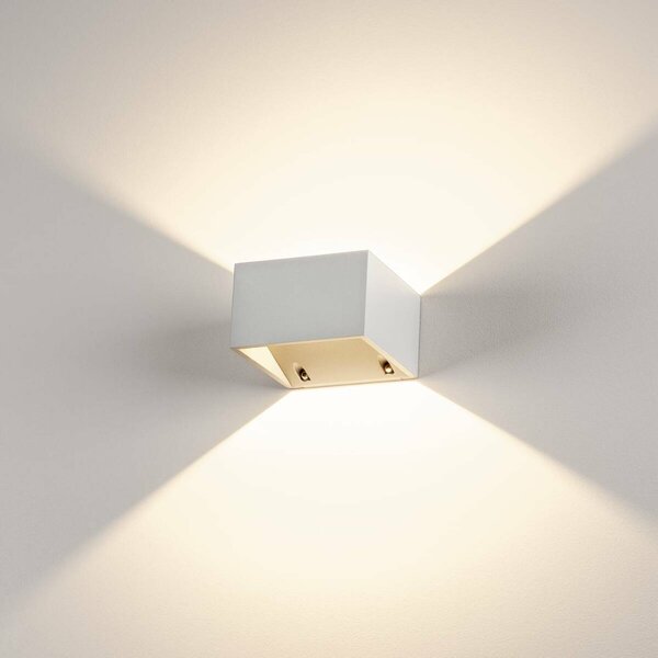 BIG WHITE SLV LOGS WALL, venkovní nástěnné svítidlo, LED, 3000K, IP44, hranaté, bílé, 8 W 232101