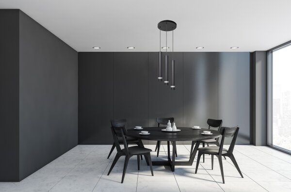 LED Lustr na lanku TUBA 3xGU10/4,8W/230V černá/chrom