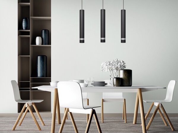 LED Lustr na lanku TUBA 3xGU10/4,8W/230V černá/chrom