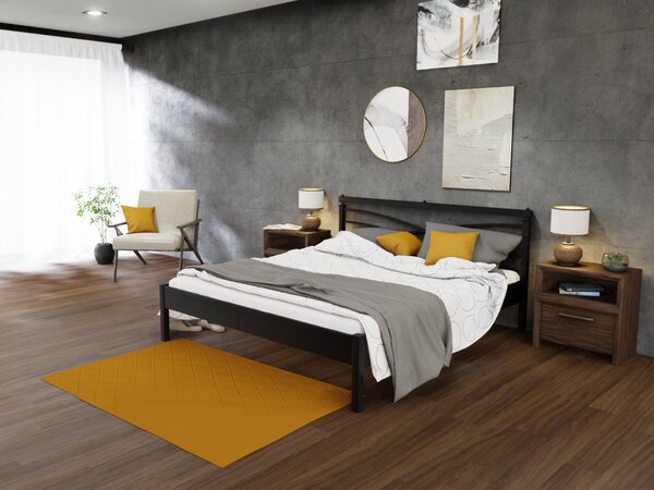 Česká Kovová postel ANGELETA Barevne provedení: černá, Rozměr: 90 x 200 cm