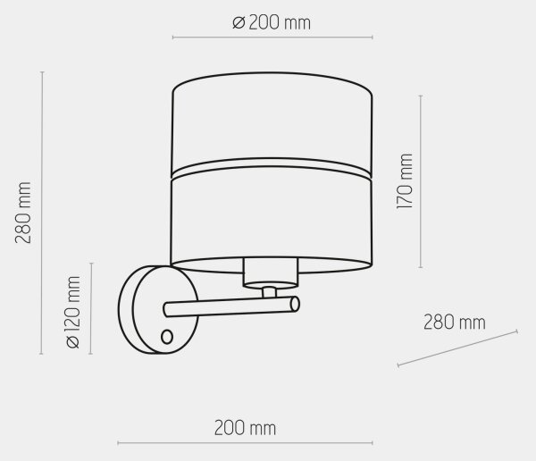 Nástěnná lampa HILTON 1xE27/15W/230V mosaz/černá