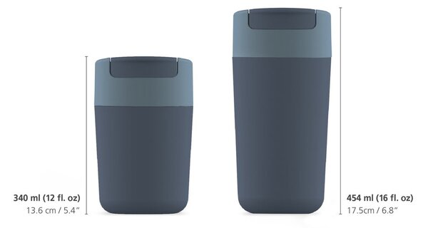 Tmavě modro-antracitový cestovní hrnek 450 ml Sipp – Joseph Joseph