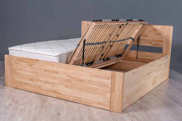 Solwo Design Postel ALEXIA BOX (BUK, DUB) Materiál: Buk cink, Barevne provedení: Olej odstín 102/202, Specifikace: 180x200